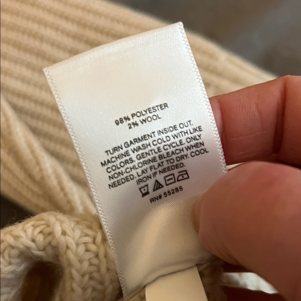 NWOT Express Beige Ribbed Button-Front Women's Cardigan Sweater - Picture 7 of 7